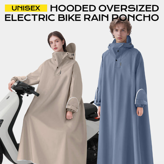 🌧️ Poncho de lluvia de bicicleta eléctrica de gran tamaño con capucha unisex